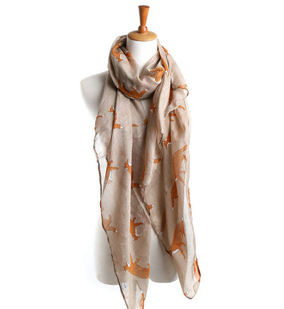 Bufanda Otoño Invierno Estilo Coreano con Patrón Animal Zorro - Image 7