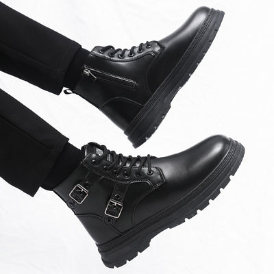 Botas Martin Negras Estilo Británico para Hombre - Botas de Trabajo Duraderas - Image 4