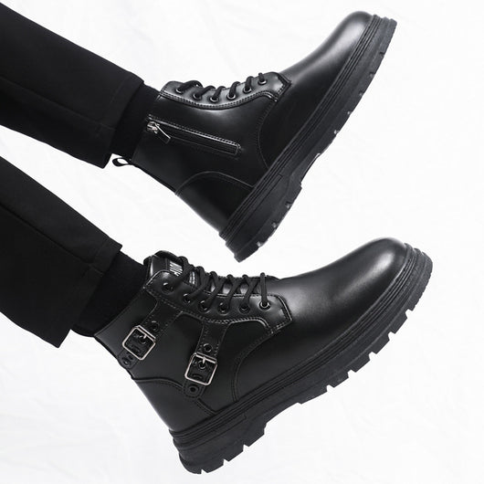 Botas Martin Negras Estilo Británico para Hombre - Botas de Trabajo Duraderas - Image 4