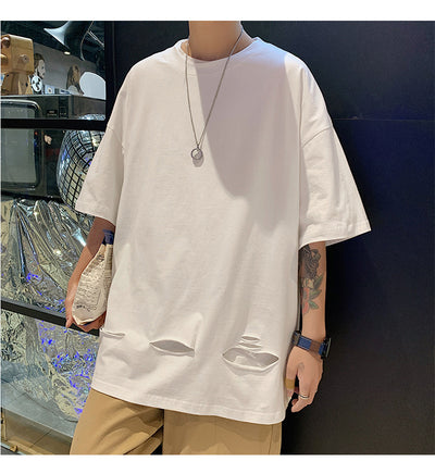 Playera Casual de Cuello Redondo con Rasgaduras Diseño Moderno - Image 8