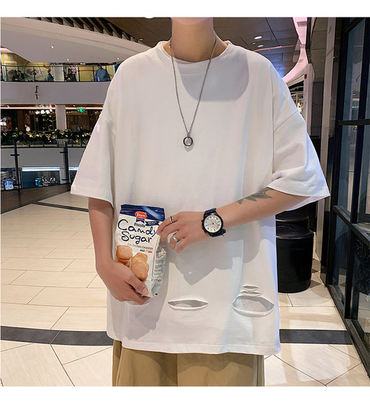 Playera Casual de Cuello Redondo con Rasgaduras Diseño Moderno - Image 9