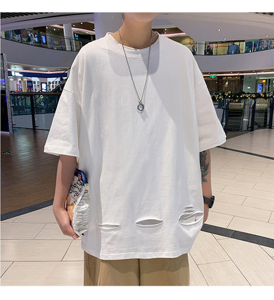 Playera Casual de Cuello Redondo con Rasgaduras Diseño Moderno - Image 10