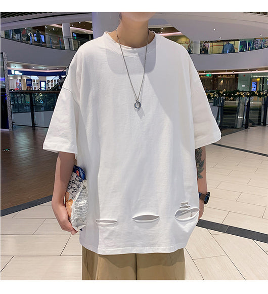 Playera Casual de Cuello Redondo con Rasgaduras Diseño Moderno - Image 10