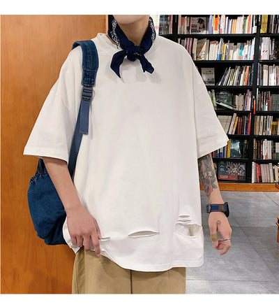 Playera Casual de Cuello Redondo con Rasgaduras Diseño Moderno - Image 11