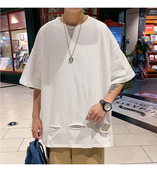 Playera Casual de Cuello Redondo con Rasgaduras Diseño Moderno - Image 12