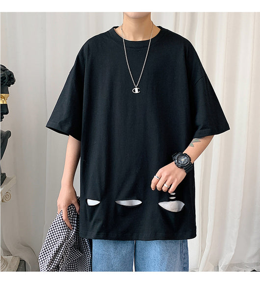 Playera Casual de Cuello Redondo con Rasgaduras Diseño Moderno - Image 17