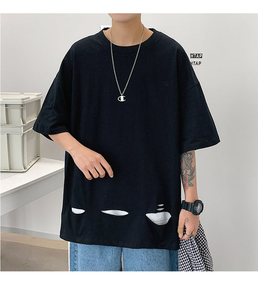 Playera Casual de Cuello Redondo con Rasgaduras Diseño Moderno - Image 20