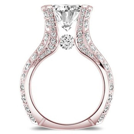 Anillo de Compromiso Óvalo en Circonia y Chapado en Oro Rosa - Image 8