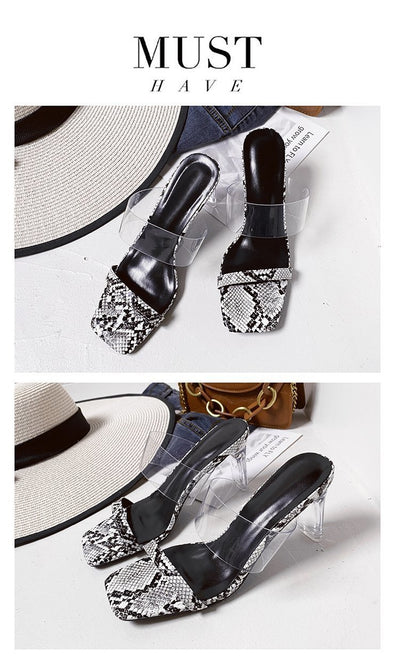 Pantuflas de Tacón Alto Grueso con Cristales para Mujer - Comodidad de Verano - Image 14