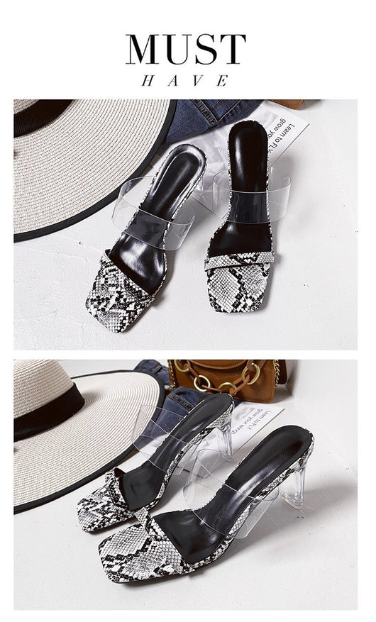 Pantuflas de Tacón Alto Grueso con Cristales para Mujer - Comodidad de Verano - Image 14