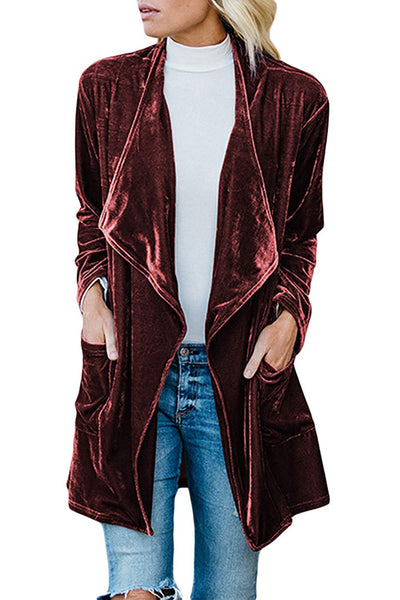 Abrigo Largo de Terciopelo Dorado - Estilo Europeo Casual y Elegante - Image 7