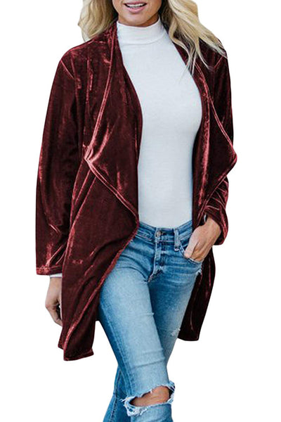 Abrigo Largo de Terciopelo Dorado - Estilo Europeo Casual y Elegante - Image 8