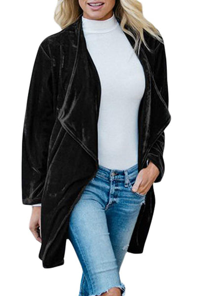 Abrigo Largo de Terciopelo Dorado - Estilo Europeo Casual y Elegante - Image 10