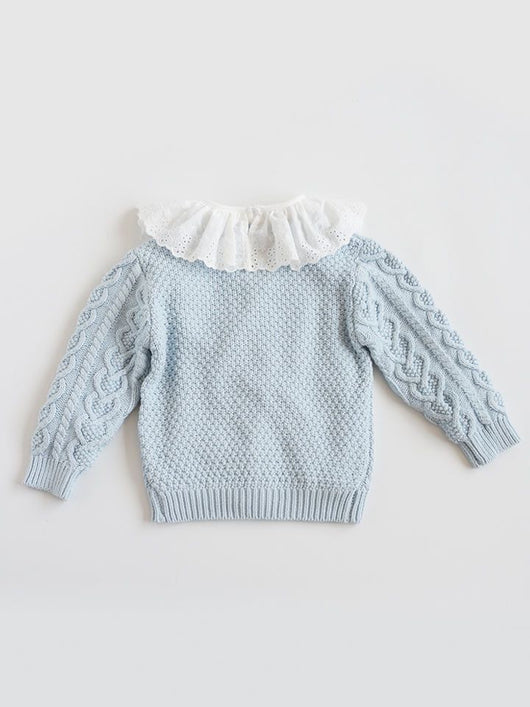 Cardigan de Bebé Flores Bordadas a Mano en Algodón - Image 10