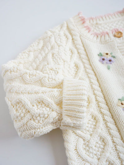 Cardigan de Bebé Flores Bordadas a Mano en Algodón - Image 14