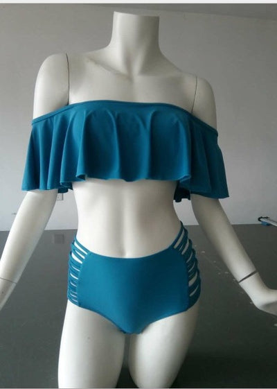 Bikini de Cintura Alta con Un Hombro y Abertura para Mujer - Image 11