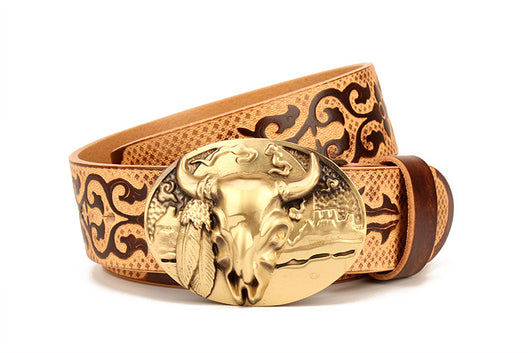 Cinturón Étnico de Cuero Genuino para Hombre - Piel de Res Premium - Image 10