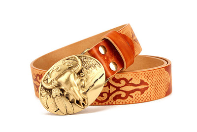 Cinturón Étnico de Cuero Genuino para Hombre - Piel de Res Premium - Image 15
