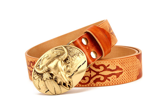 Cinturón Étnico de Cuero Genuino para Hombre - Piel de Res Premium - Image 15