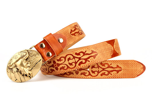 Cinturón Étnico de Cuero Genuino para Hombre - Piel de Res Premium - Image 16