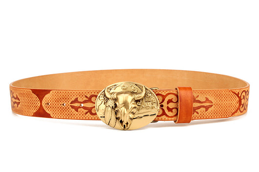 Cinturón Étnico de Cuero Genuino para Hombre - Piel de Res Premium - Image 17