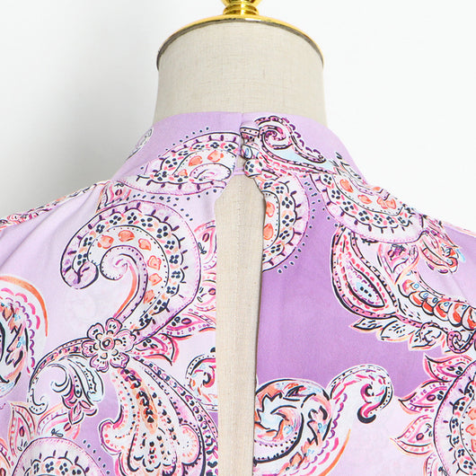 Vestido Ejecutivo Mujer Cuello Alto Ajustado con Detalles en Malla - Image 15