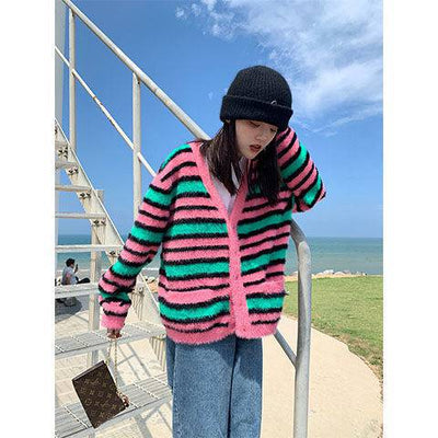 Cardigan de Lana Visón Holgado y Relajado - Image 17