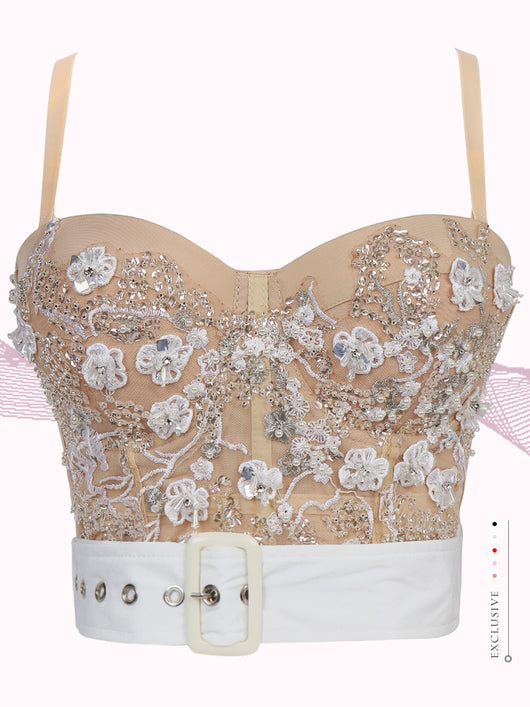 Blusa Camisola de Encaje con Lentejuelas y Bordados Beaded para Mujer - Image 18