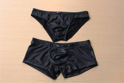 Bóxer Slip Hombre Cintura Baja Cuero Sintético Ajustado Sensual - Image 7