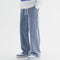 Calça Jeans Reta Masculina Primavera Verão Cintura Alta Perna Larga Urbana