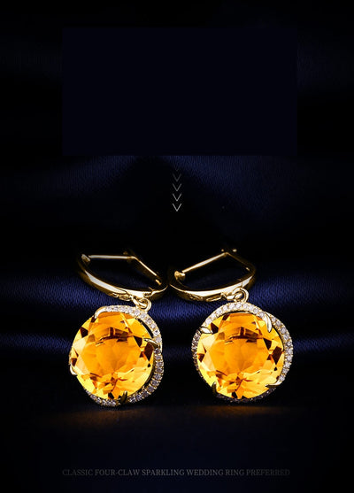 Aretes de Circonita Dorada Estilo Europeo - Elegancia Simulada - Image 6