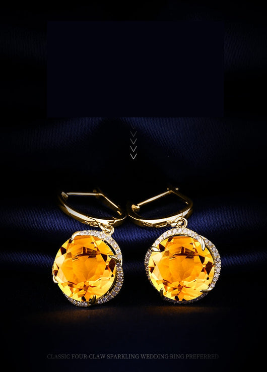 Aretes de Circonita Dorada Estilo Europeo - Elegancia Simulada - Image 6