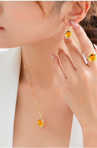 Aretes de Circonita Dorada Estilo Europeo - Elegancia Simulada - Image 7