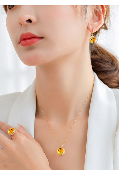Aretes de Circonita Dorada Estilo Europeo - Elegancia Simulada - Image 9