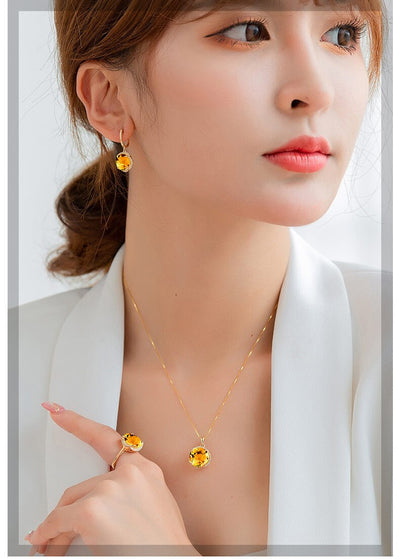 Aretes de Circonita Dorada Estilo Europeo - Elegancia Simulada - Image 10