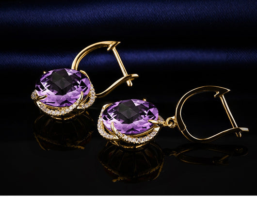 Aretes de Circonita Dorada Estilo Europeo - Elegancia Simulada - Image 22