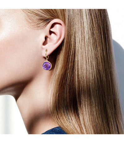 Aretes de Circonita Dorada Estilo Europeo - Elegancia Simulada - Image 26
