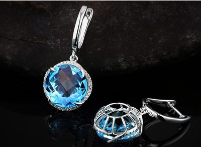 Aretes de Circonita Dorada Estilo Europeo - Elegancia Simulada - Image 41