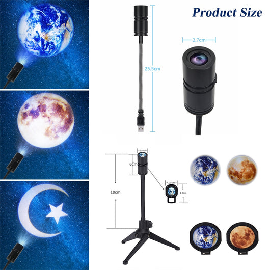 Lámpara Proyector 2 en 1 Tierra y Luna con Soporte Giratorio 360° - Image 13