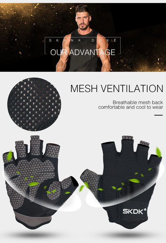 Guantes de Fitness de Medio Dedo Absorbentes de Sudor Antideslizantes - Image 18