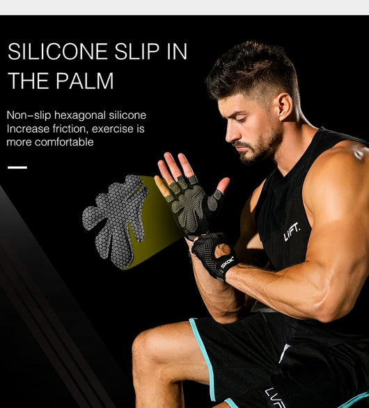Guantes de Fitness de Medio Dedo Absorbentes de Sudor Antideslizantes - Image 19