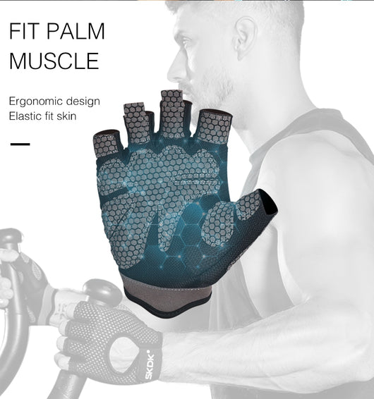 Guantes de Fitness de Medio Dedo Absorbentes de Sudor Antideslizantes - Image 20
