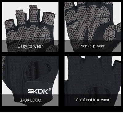 Guantes de Fitness de Medio Dedo Absorbentes de Sudor Antideslizantes - Image 26