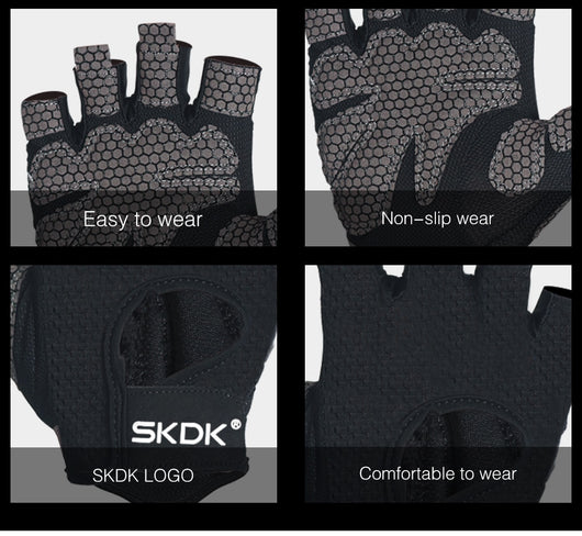 Guantes de Fitness de Medio Dedo Absorbentes de Sudor Antideslizantes - Image 26
