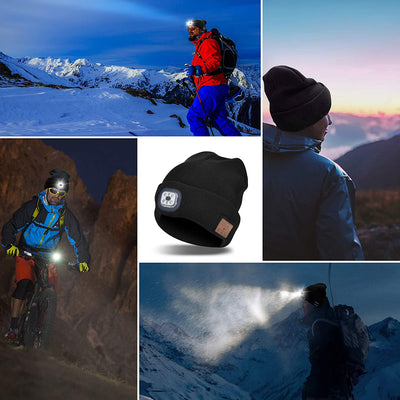 Gorro Tejido Bluetooth con Luz LED para Correr y Pescar de Noche - Image 12