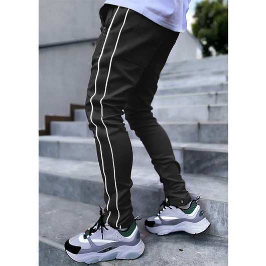 Pantalones de Entrenamiento Reflectantes Holgados y Rectos para Hombre - Image 15