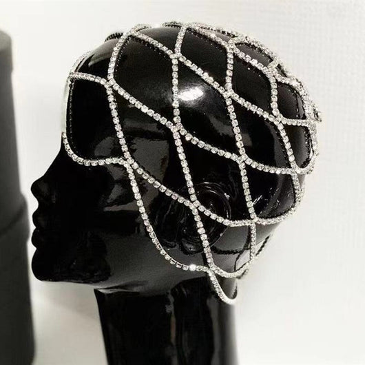Tocado de Malla Deshilachada con Cristales Rhinestone Europeo y Americano - Image 9