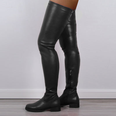 Botas Largas Elásticas de PU para Mujer - Image 14