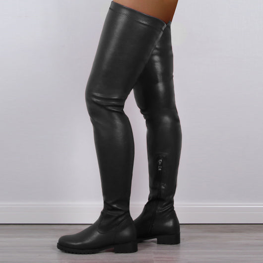 Botas Largas Elásticas de PU para Mujer - Image 14