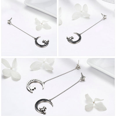 Aretes Largos de Plata Esterlina Brujas Místicas con Diseño de Orejas - Image 6